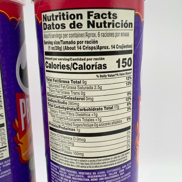 Pringles Enchilada Adobada Potato Crisps 2 Cans 5.5oz Each Limited Edition - Picture 5 of 8